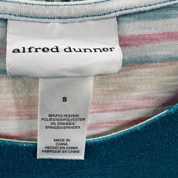 Alfred Dunner Women Top Small Blue Orange Short‎ Sleeve Pullover Shirt Pineapple - Picture 5 of 9
